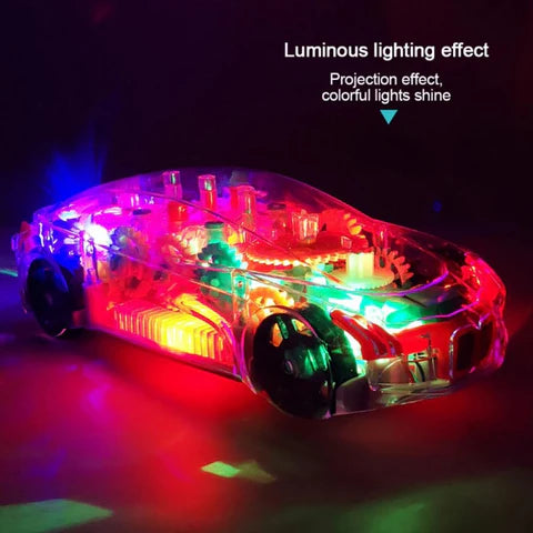 KB - Transparent Mechanical Concept Colorful Lights Car Toy With Music - Kids Bazar