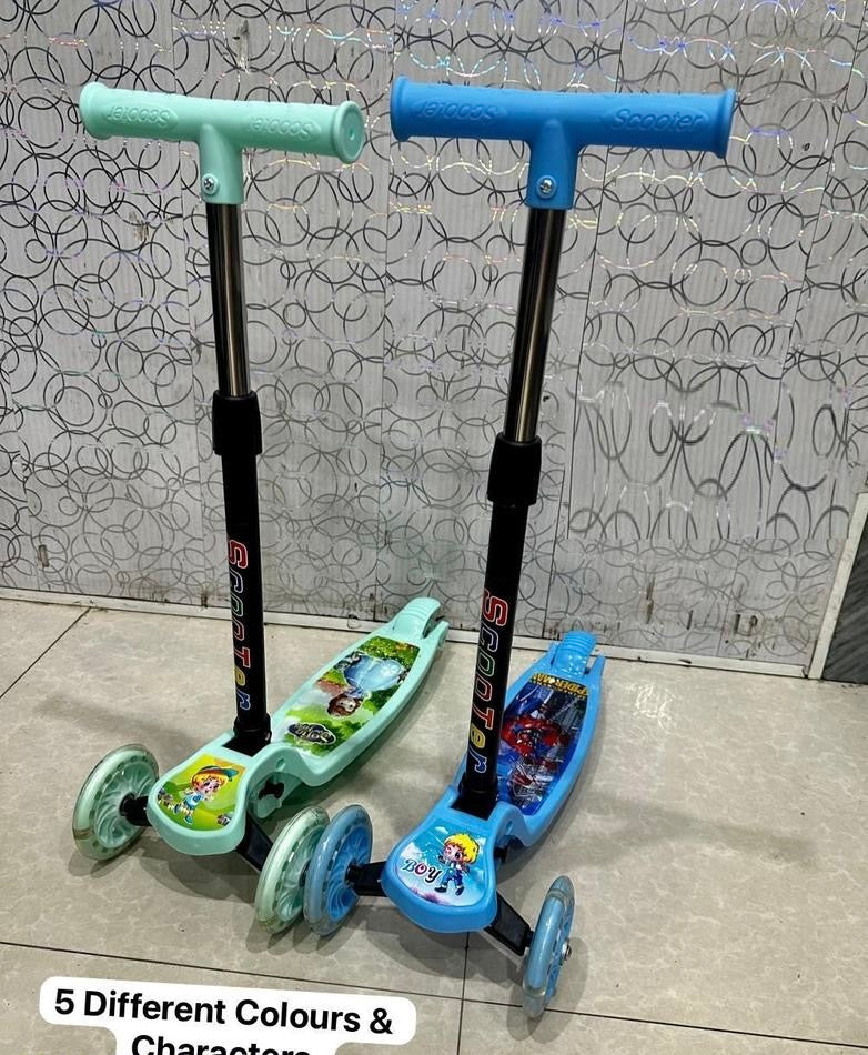 3 Wheel Riding Scooty With Adjustable Height For Kids - Kids Bazar