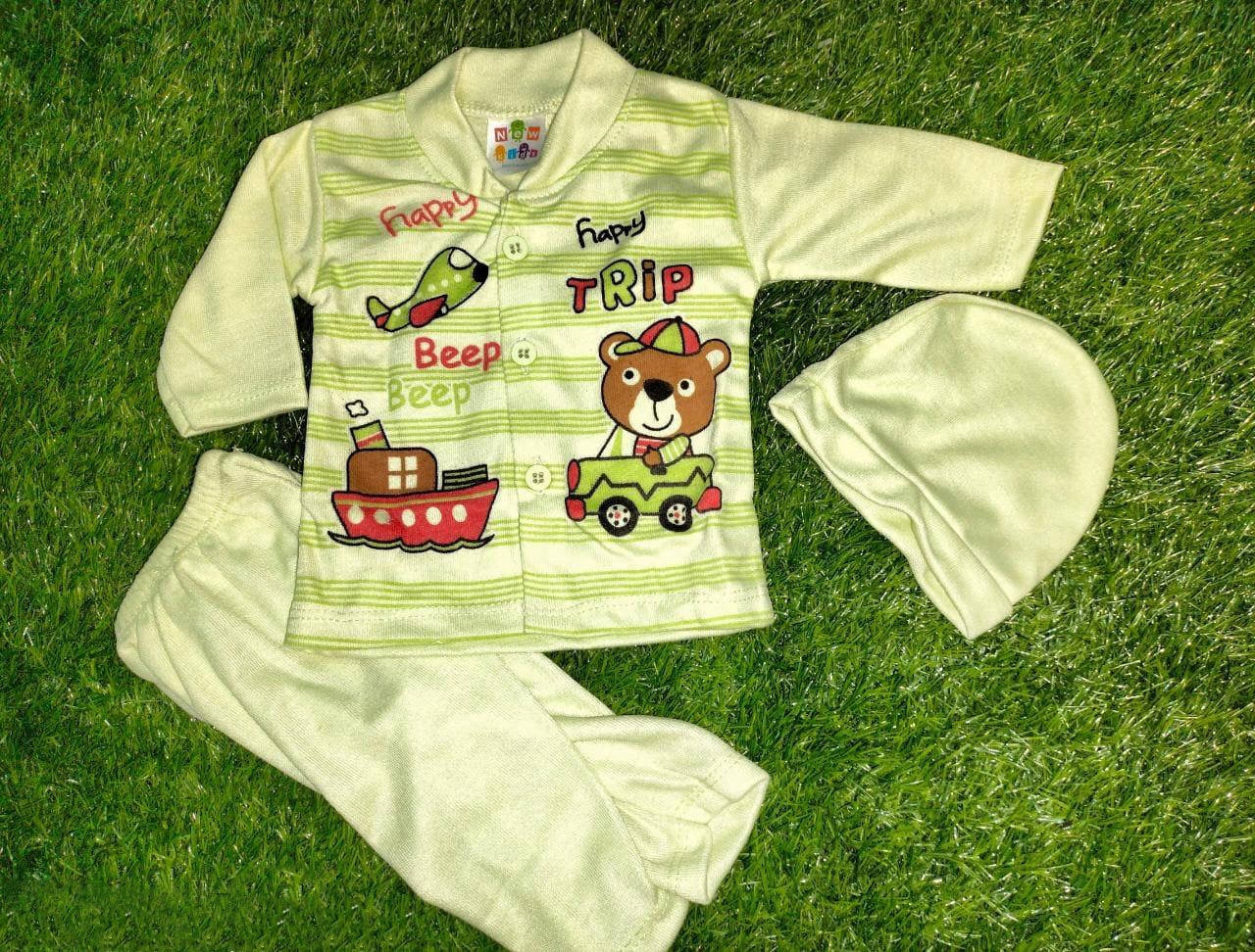 3 Pcs Newborn Baby Suit - Kids Bazar