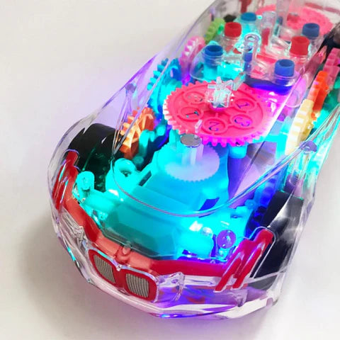 KB - Transparent Mechanical Concept Colorful Lights Car Toy With Music - Kids Bazar