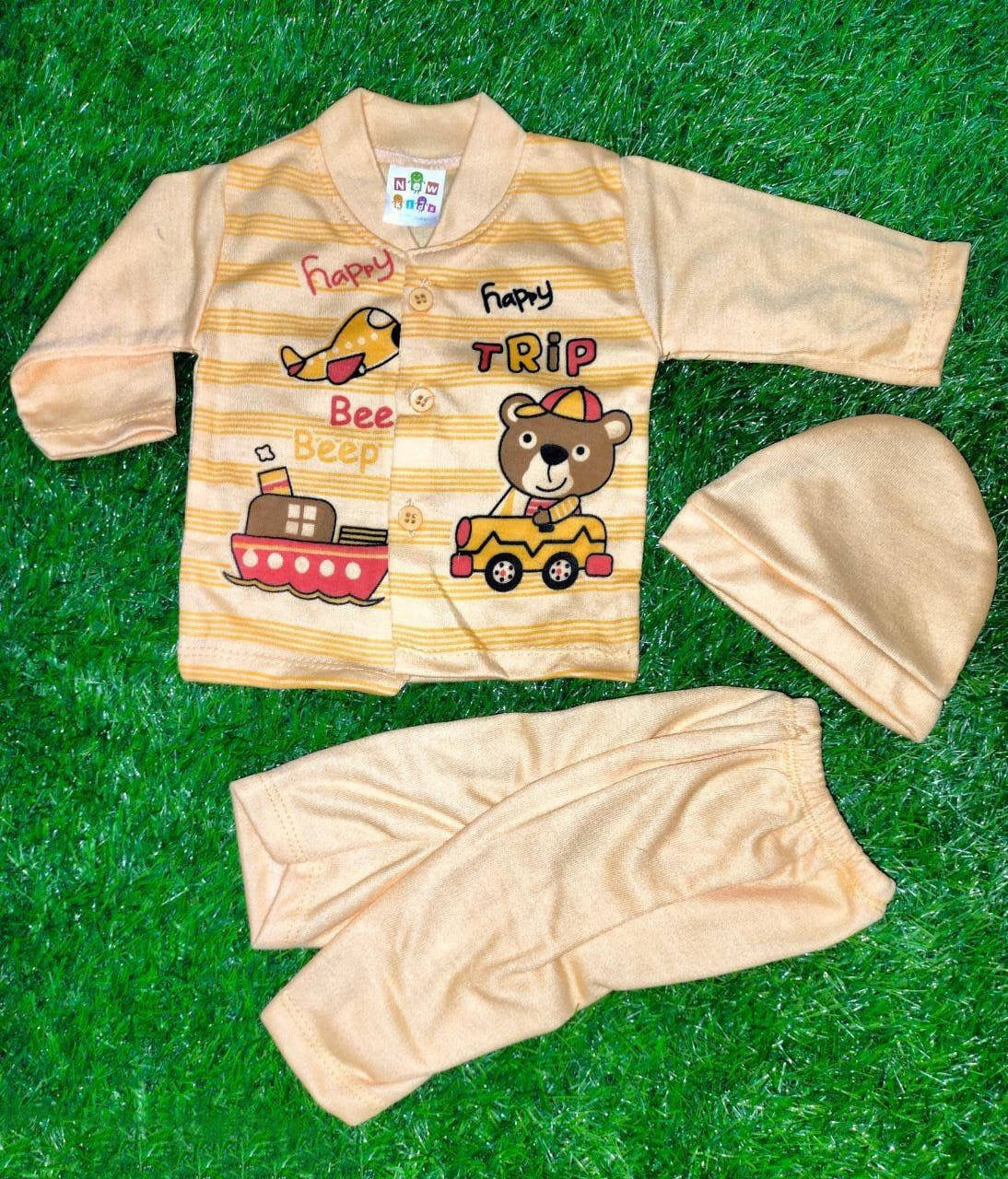 3 Pcs Newborn Baby Suit - Kids Bazar