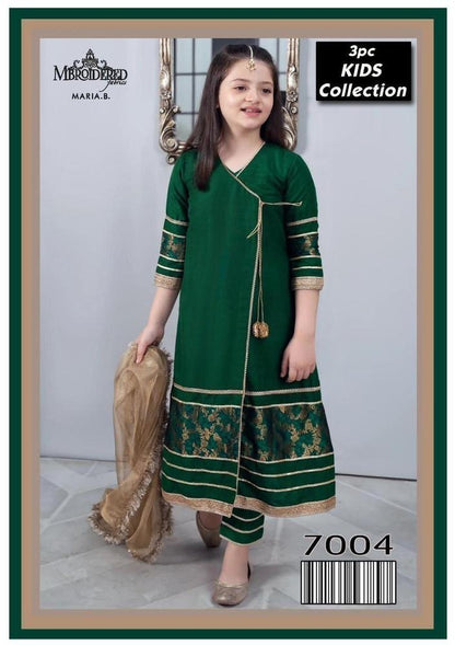 3 Pcs Girl’s Lawn Embroidered Suit - Kids Bazar