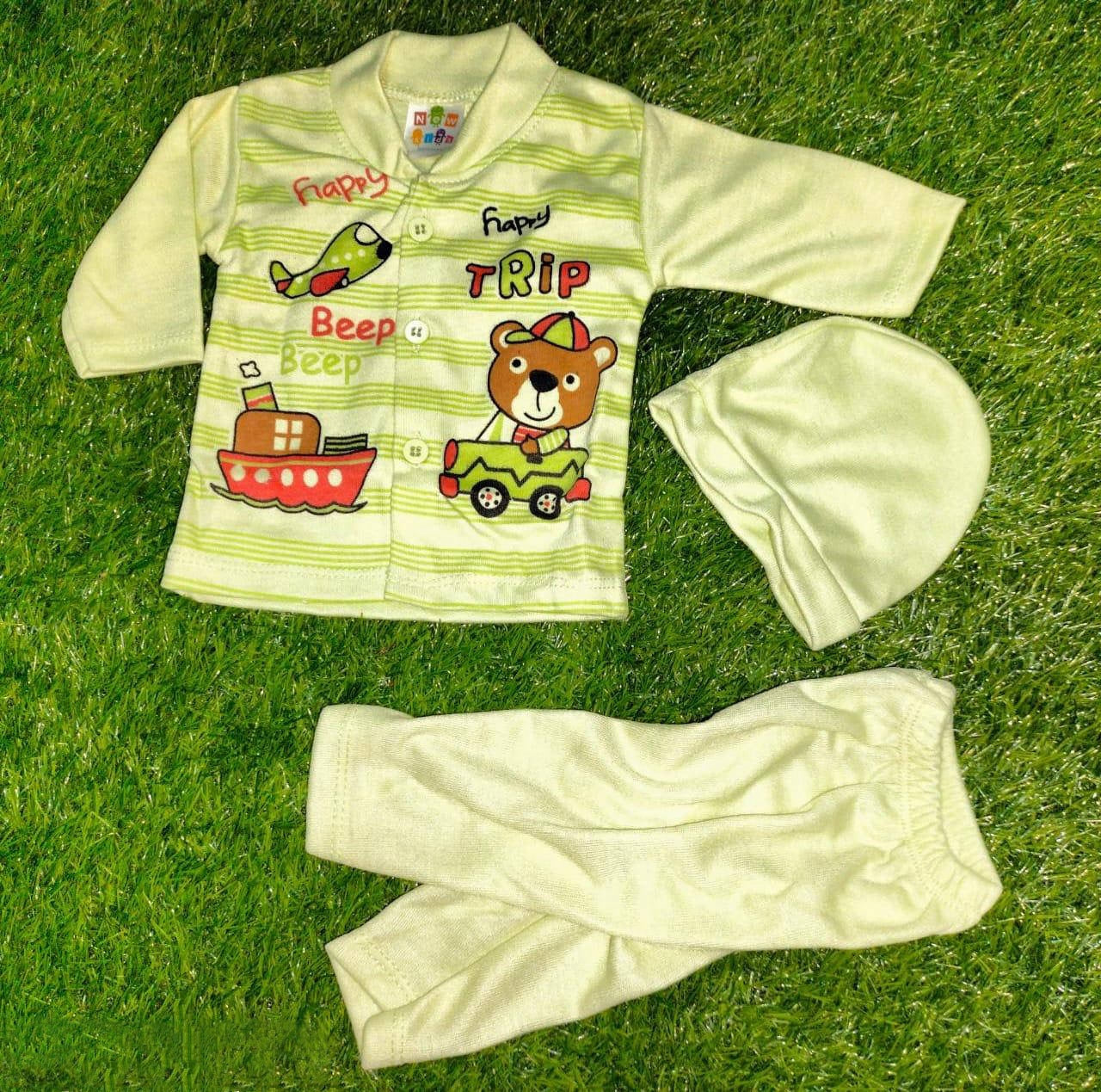 3 Pcs Newborn Baby Suit - Kids Bazar