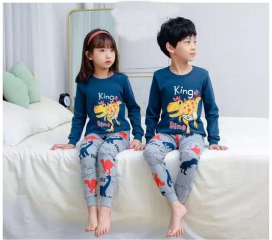 Kids Stitched Cotton Printed Night Suit - Kids Bazar