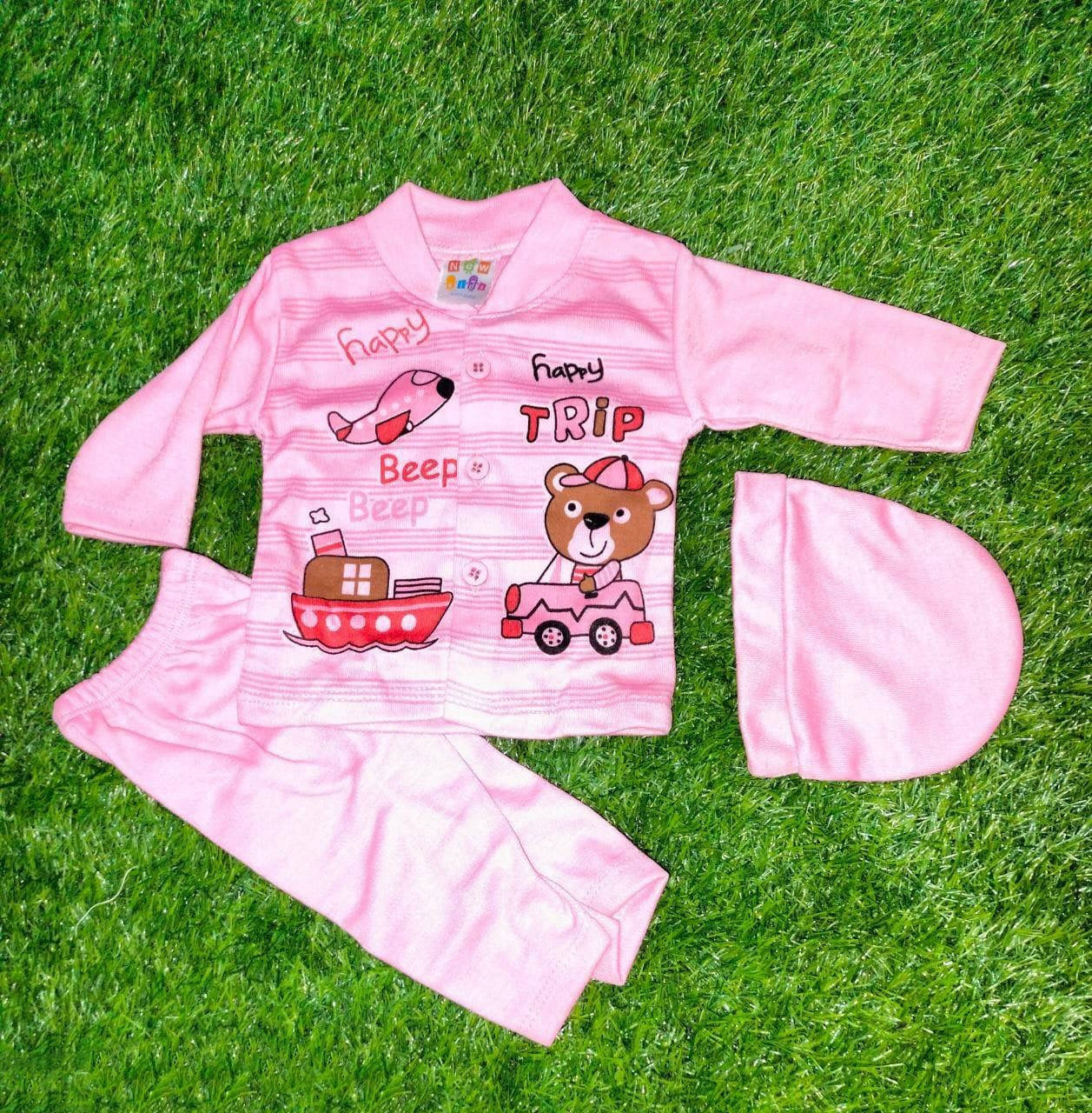 3 Pcs Newborn Baby Suit - Kids Bazar