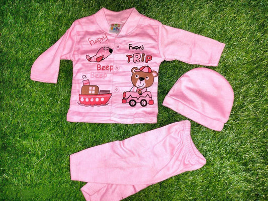 3 Pcs Newborn Baby Suit - Kids Bazar