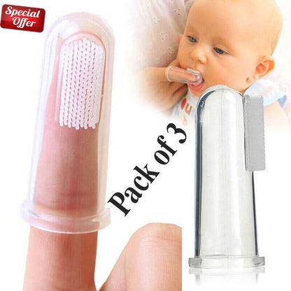 Pack Of 3 Baby Finger Shaped Toothbrushes - Kids Bazar