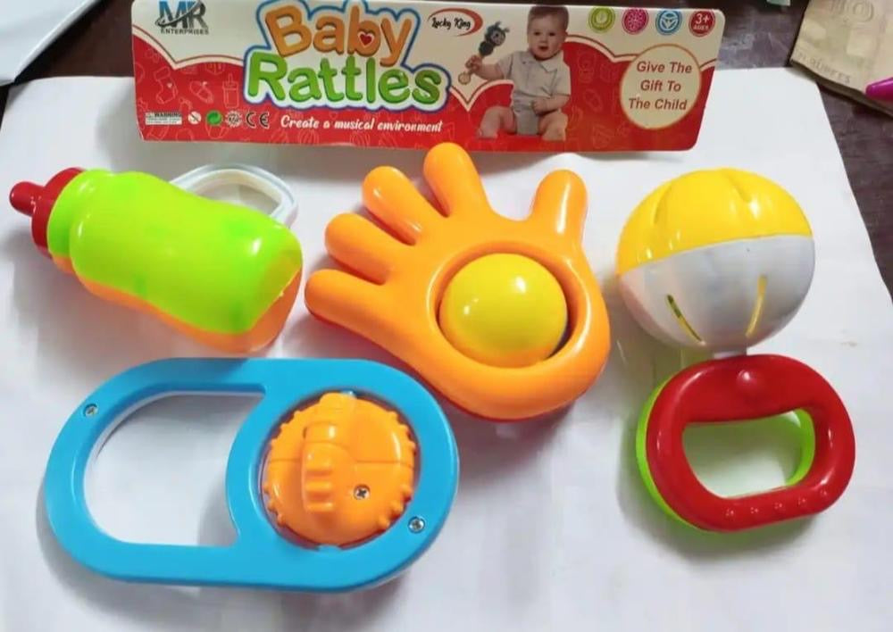 Colourful Baby Rattle Toys Set Of 4 - Kids Bazar