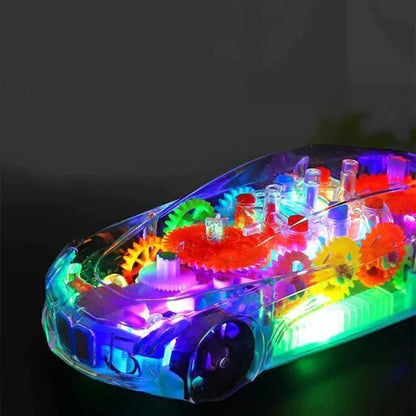 KB - Transparent Mechanical Concept Colorful Lights Car Toy With Music - Kids Bazar