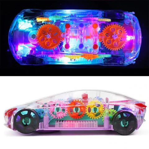 KB - Transparent Mechanical Concept Colorful Lights Car Toy With Music - Kids Bazar