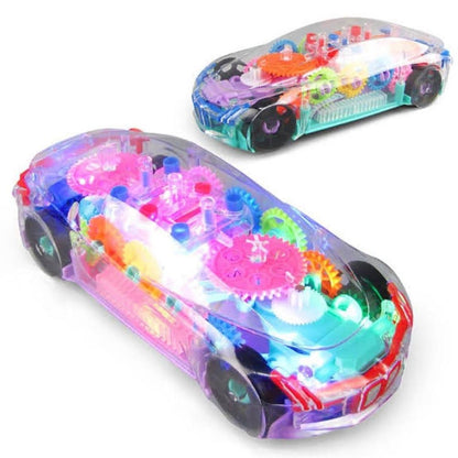 KB - Transparent Mechanical Concept Colorful Lights Car Toy With Music - Kids Bazar