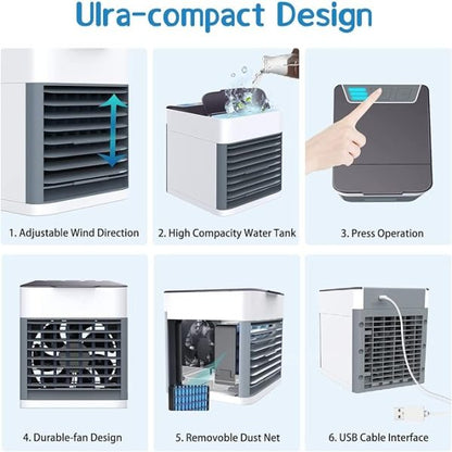 Portable Personal Air Conditioner, Mini USB 3 In 1 Air Cooler (USB Operated)