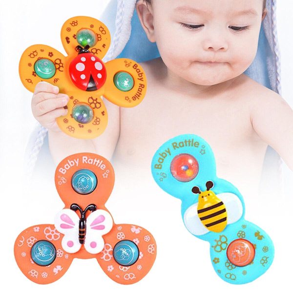 Baby Rattle 3pcs-Baby Spinner Cartoon Toys Spinning (random )