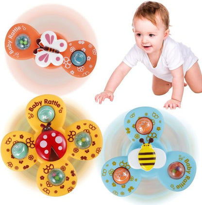 Baby Rattle 3pcs-Baby Spinner Cartoon Toys Spinning (random )