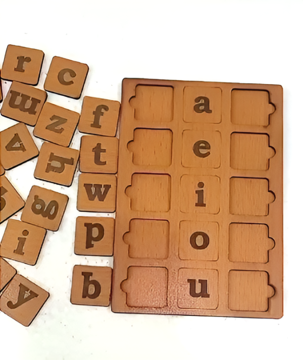 Educational Cvc Word Builder Activity Wood Puzzle