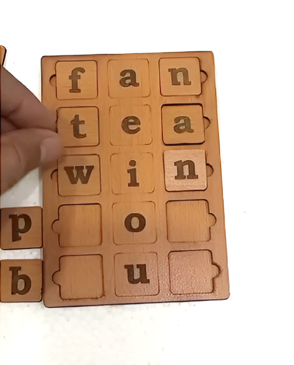 Educational Cvc Word Builder Activity Wood Puzzle