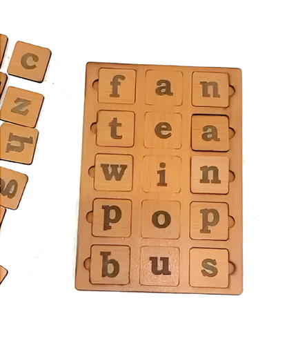 Educational Cvc Word Builder Activity Wood Puzzle