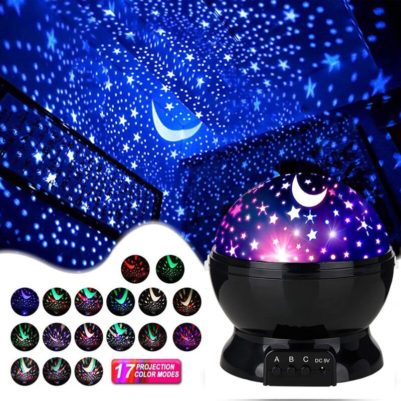 Projector Night Light Rotating Sky Moon Galaxy Lamp - Kids Bazar