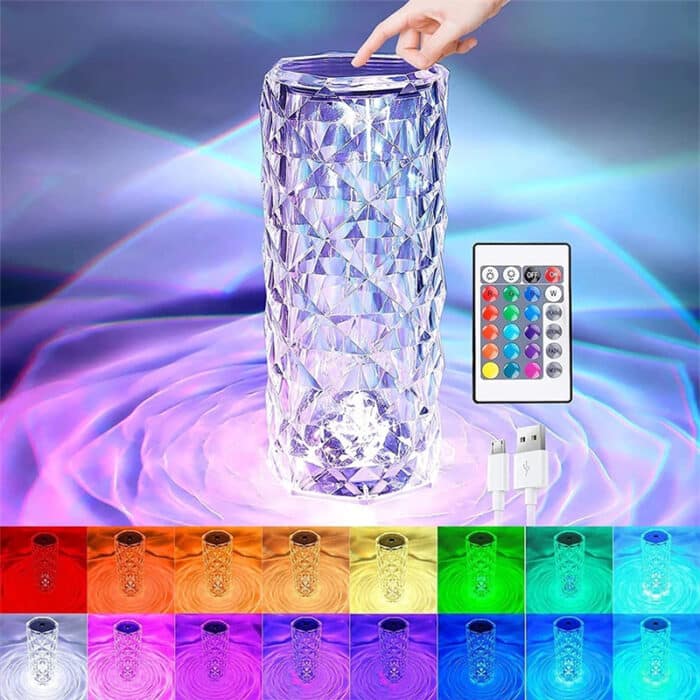 16 Color LED Diamond Crystal Lamp With Remote - Kids Bazar