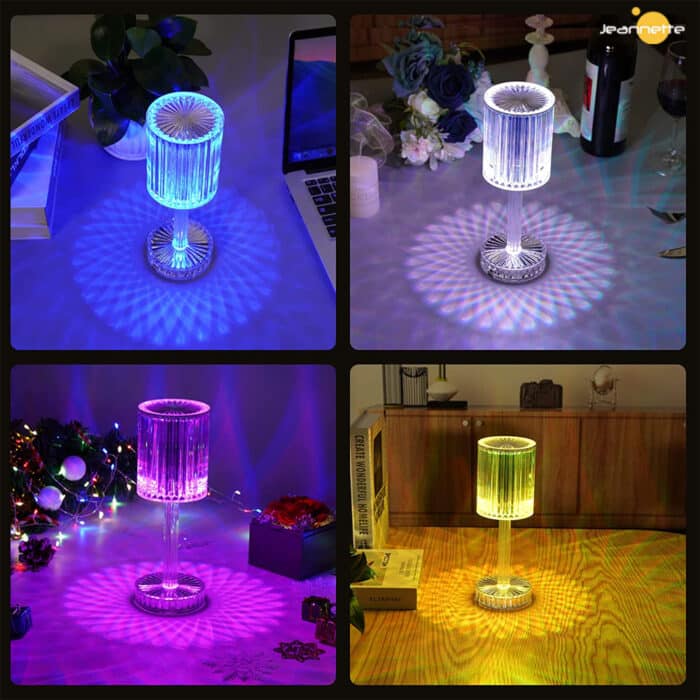 KB-Crystal Diamond Table Lamp Touch Control RGB Color Light - Kids Bazar