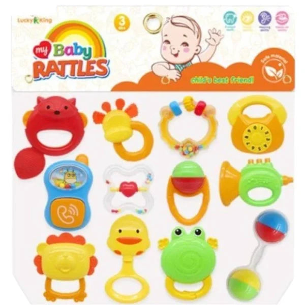 Baby Rattles Set (12 Pcs) New-born Hand Bells Baby Toys