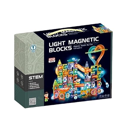 Unique Kids Light Magnetic Tiles Building Blocks, 3d Educational Toys (56 Pcs)