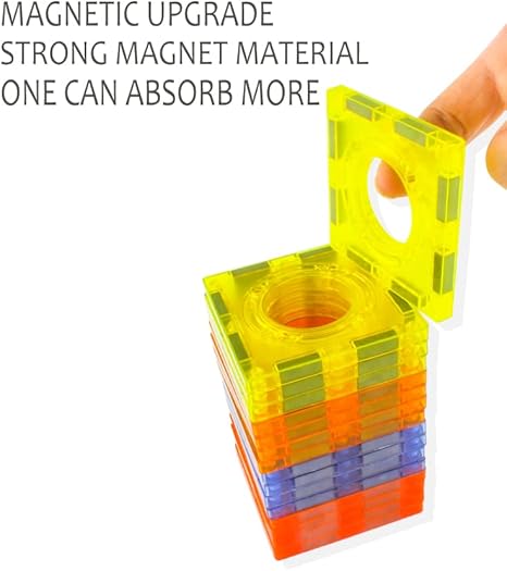 Unique Kids Light Magnetic Tiles Building Blocks, 3d Educational Toys (56 Pcs)